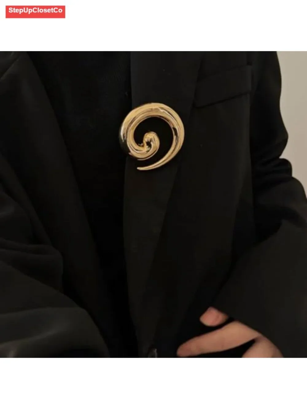 Chunky Spiral Brooch Pin for Women Geometric Lapel Pin for Dress Scarf Cardigan
